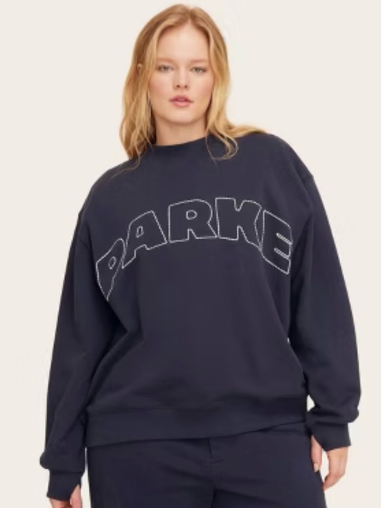 Parke Tops - Parke Target Mockneck Pullover Sweatshirt Navy Blue Size L/XL